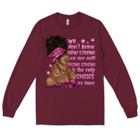 Burgundy afro woman cancer Long Sleeve Tee - texasbilliewilder