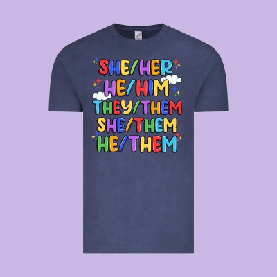 Pride Pronouns Vintage Tee Designed By Artiststas