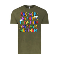 Vintage Olive pride pronouns Vintage Tee - Artiststas