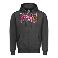 Charcoal Heather xoxo cow valentine's day Zipper Hoodie - OliviaCreatesArt