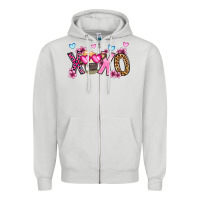 Dove Grey xoxo cow valentine's day Zipper Hoodie - OliviaCreatesArt