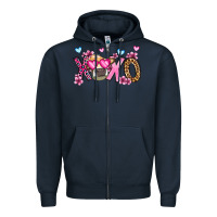Navy xoxo cow valentine's day Zipper Hoodie - OliviaCreatesArt