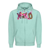 Seafoam xoxo cow valentine's day Zipper Hoodie - OliviaCreatesArt