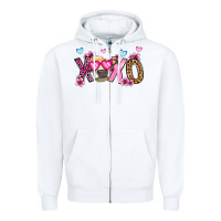 White xoxo cow valentine's day Zipper Hoodie - OliviaCreatesArt