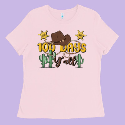 100 Days Y'all Ladies Tee Designed By Maliassmallbusiness
