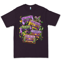 Plum mardi gras cassette tapes Premium Tee - MaliasSmallBusiness
