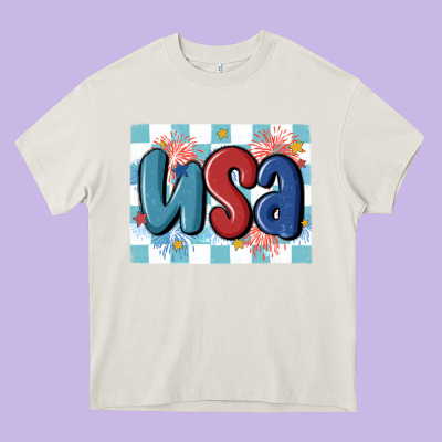 Usa Retro Heavy Core Tee Designed By Maliassmallbusiness