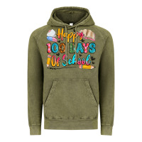 Vintage Olive happy 100 days of school Vintage Hoodie - Artiststas