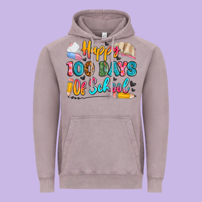 Happy 100 Days Of School Vintage Hoodie Designed By Artiststas
