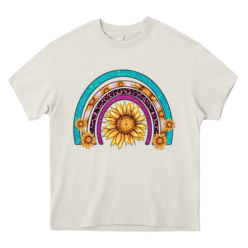 Rainbow Sunflower Heavy Core Tee by AdoDesignShop | Teevron