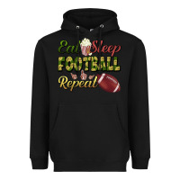 Black eat sleep football repeat Heavyweight Hoodie - BundleAndBundleShop