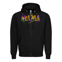 Black mama mardi gras Zipper Hoodie - OliviaCreatesArt