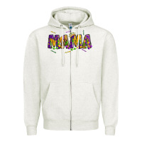Oatmeal Heather mama mardi gras Zipper Hoodie - OliviaCreatesArt
