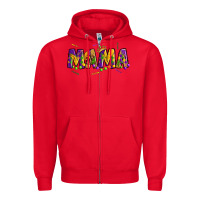 Red mama mardi gras Zipper Hoodie - OliviaCreatesArt