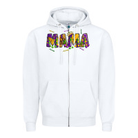 White mama mardi gras Zipper Hoodie - OliviaCreatesArt