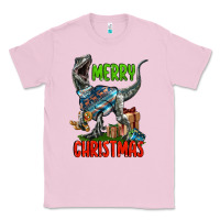 Bubblegum Pink merry christmas velociraptor Classic Tee - LillyAllenDesigns