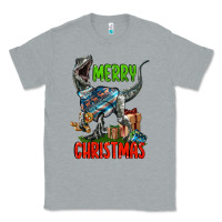 Heather Grey merry christmas velociraptor Classic Tee - LillyAllenDesigns