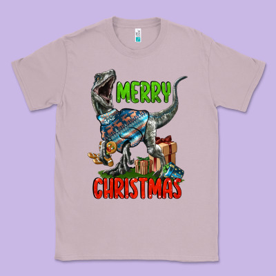 Merry Christmas Velociraptor Classic Tee Designed By Lillyallendesigns