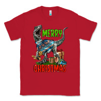 Red merry christmas velociraptor Classic Tee - LillyAllenDesigns