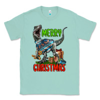 Seafoam merry christmas velociraptor Classic Tee - LillyAllenDesigns