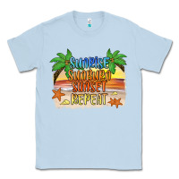 Dusty Blue sunrise sunburn sunset repeat2 Classic Tee - JahusDesignShop
