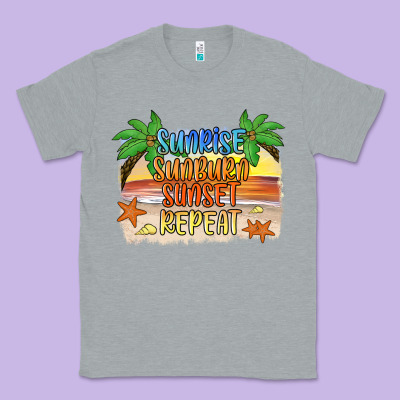 Sunrise Sunburn Sunset Repeat2 Classic Tee Designed By Jahusdesignshop
