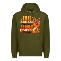 Army Green Fall breeze crunchy leaves pumpkins please Premium Hoodie - RanaPortraitStore