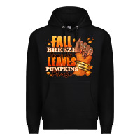 Black Fall breeze crunchy leaves pumpkins please Premium Hoodie - RanaPortraitStore