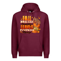 Burgundy Fall breeze crunchy leaves pumpkins please Premium Hoodie - RanaPortraitStore