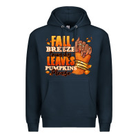 Navy Fall breeze crunchy leaves pumpkins please Premium Hoodie - RanaPortraitStore
