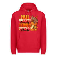 Red Fall breeze crunchy leaves pumpkins please Premium Hoodie - RanaPortraitStore
