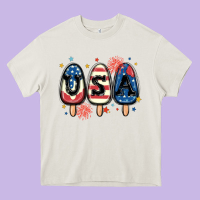 Usa Popsicles Heavy Core Tee Designed By Maliassmallbusiness