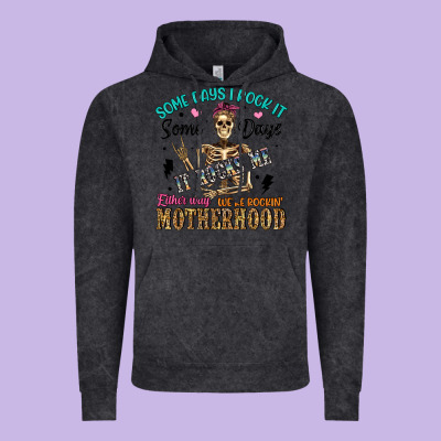 Some Days I Rock It Some Days It Rocks Me Either W Vintage Hoodie Designed By Artiststas