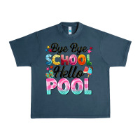 Midnight Navy bye bye school hello pool Urban Heavy Tee - BarkalooDesign