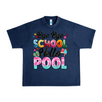 Navy bye bye school hello pool Urban Heavy Tee - BarkalooDesign