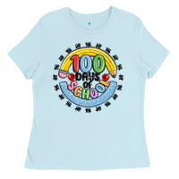 Baby Blue 100 days of school Ladies Tee - MaliasSmallBusiness
