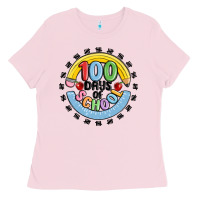 Bubblegum Pink 100 days of school Ladies Tee - MaliasSmallBusiness
