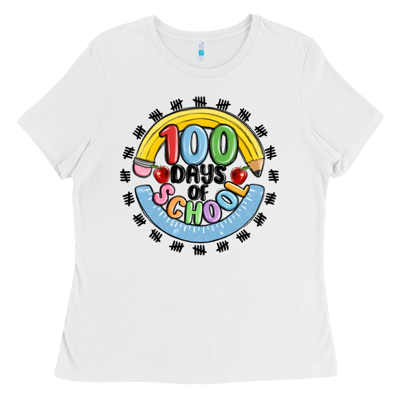 100 Days Of School Ladies Tee by MaliasSmallBusiness | Teevron