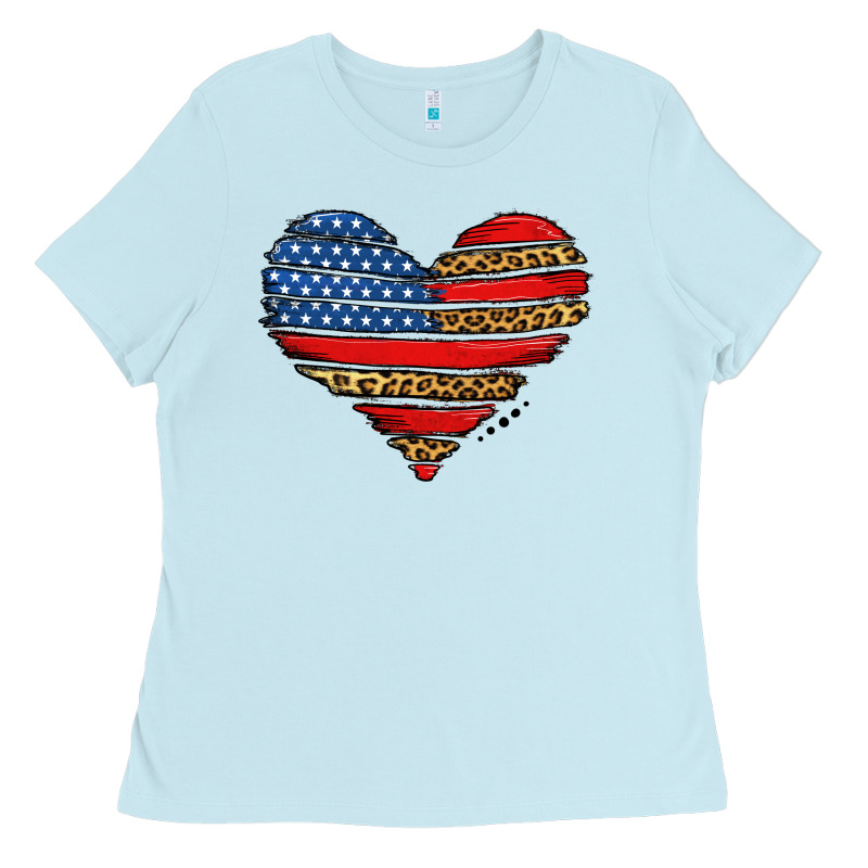 American Leopard Brushstroke Heart Ladies Tee by Jasminsmagicworld | Teevron