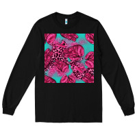 Black breast cancer seamless pattern Long Sleeve Tee - texasbilliewilder