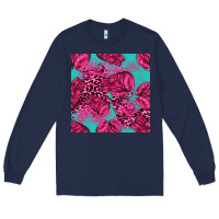 Navy breast cancer seamless pattern Long Sleeve Tee - texasbilliewilder