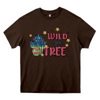 Chocolate Brown wild and free Heavy Core Tee - MaliasSmallBusiness