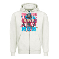 Oatmeal Heather Proud navy Mom Mother's Day Zipper Hoodie - FaDigitalArtStudio