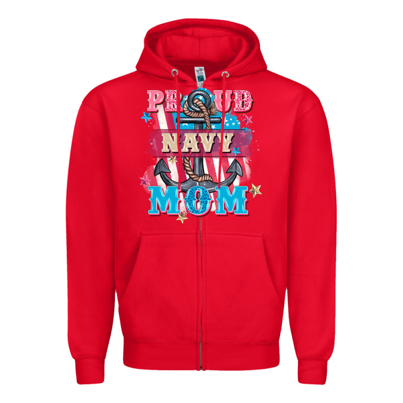 Proud Navy Mom Mother's Day Zipper Hoodie by FaDigitalArtStudio | Teevron