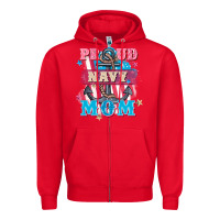 Red Proud navy Mom Mother's Day Zipper Hoodie - FaDigitalArtStudio