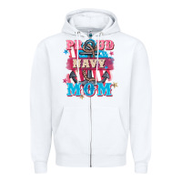 White Proud navy Mom Mother's Day Zipper Hoodie - FaDigitalArtStudio