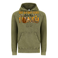 Vintage Olive she works hard for the honey Vintage Hoodie - Artiststas
