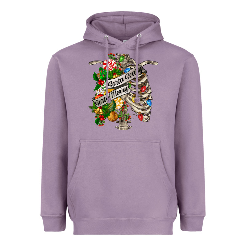 Sorta Merry Sorta Scary Chest Heavyweight Hoodie by FaDigitalArtStudio | Teevron