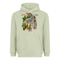 Matcha sorta merry sorta scary chest Heavyweight Hoodie - FaDigitalArtStudio