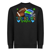 Black Touchdown season American football green and blue Heavyweight Sweatshirt - HowdyJamesFarm